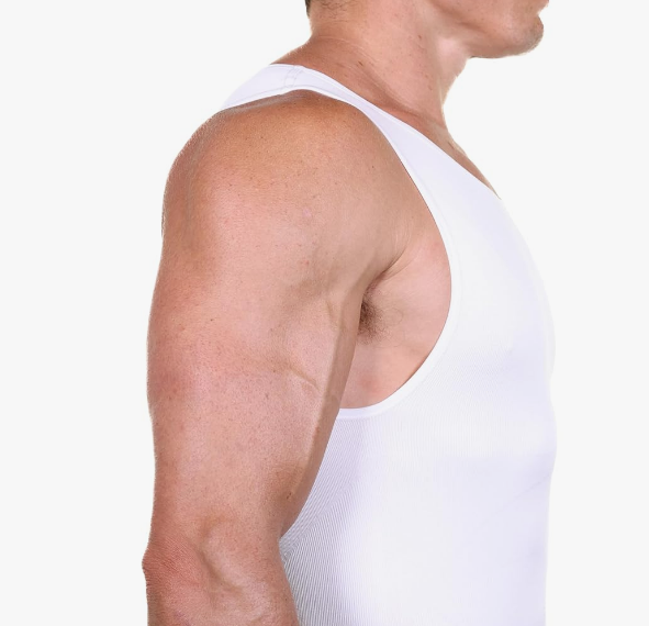 EliteSlim Men's Compression Shirt to Hide Gynecomastia Moobs Abs Chest Stomach Slimming Shapewear - Image 3