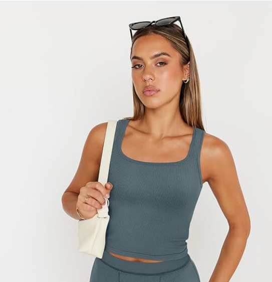 2 Piece Lounge Sets for Women Matching Workout Set Cropped Tank Tops and High Waist Yoga Leggings Active Wear - Image 3