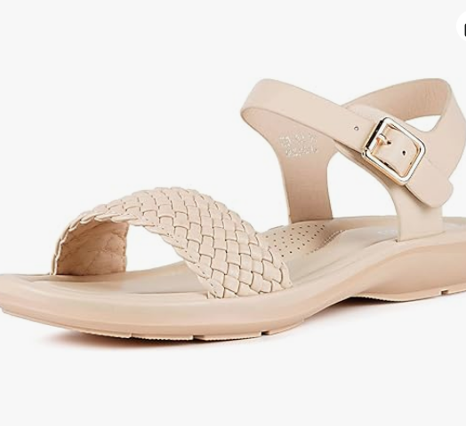 Flat Sandals Braided Strappy Summer Shoes Memory Foam insole Sandals for Women