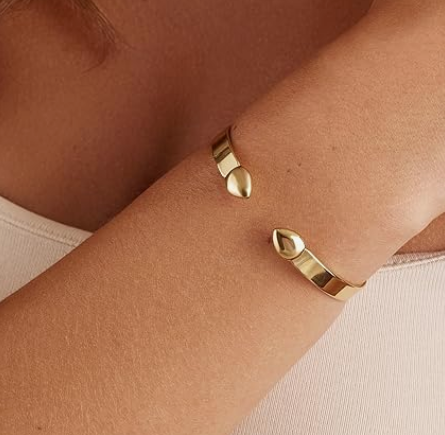 14K Gold Plated Stainless Steel Bangle Bracelets for Women | Inspirational Engraved Adjustable Mantra Cuff Bangle | Personalized Gift for Her Mom Sister - Image 2