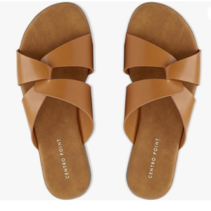 Women's Flat Sandals Open Toe Slip On Cross Strap Slides Dressy Casual Summer Shoes