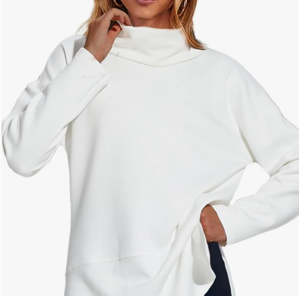 Women's Oversized Sweatshirt Air Essentials Turtleneck Tunic Spring