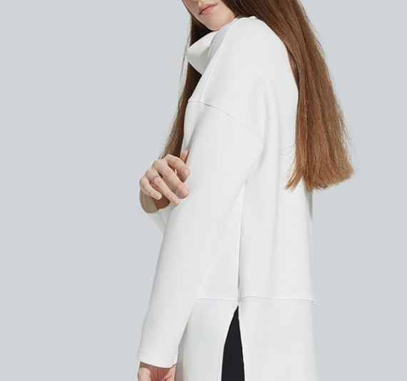 Women's Oversized Sweatshirt Air Essentials Turtleneck Tunic Spring - Image 2