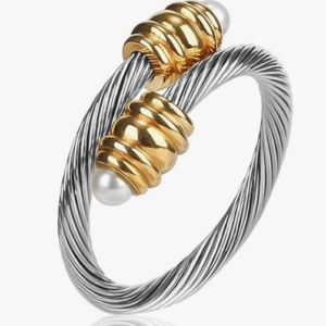 Cable Ring, a Cuff Pearl Ring Designed to Fit Finger Circumference Between 70mm-90mm
