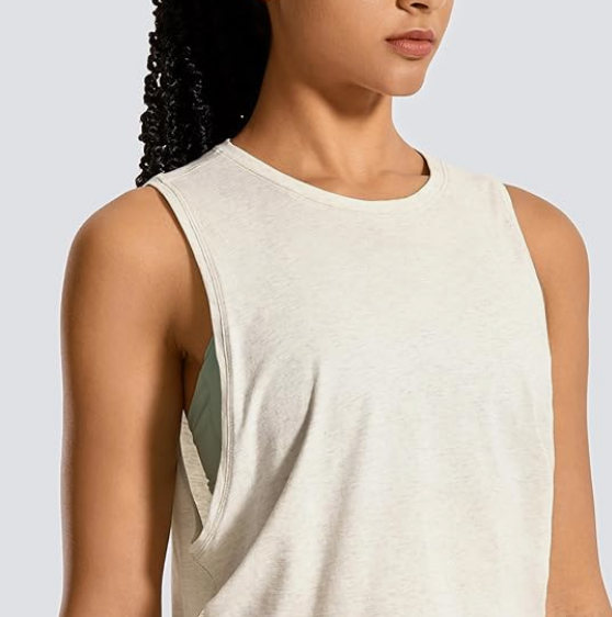 Cotton Cropped Tank Tops for Women - Sleeveless Sports Shirts Athletic Yoga Running Gym Workout Crop Tops - Image 2